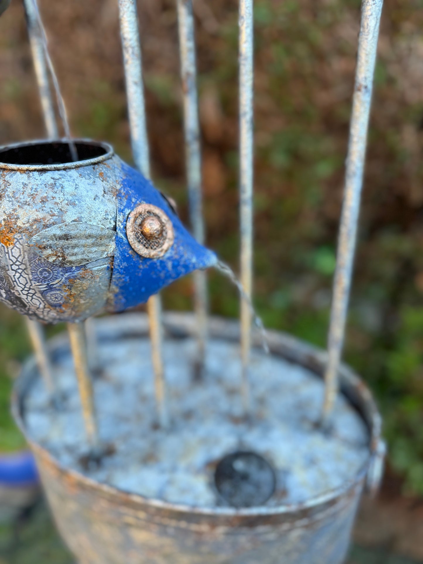 Metal Fish Fountain - Including Pump - Garden Decoration