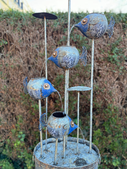 Fonte de peixes de metal - incluindo bomba - Decoração de jardim