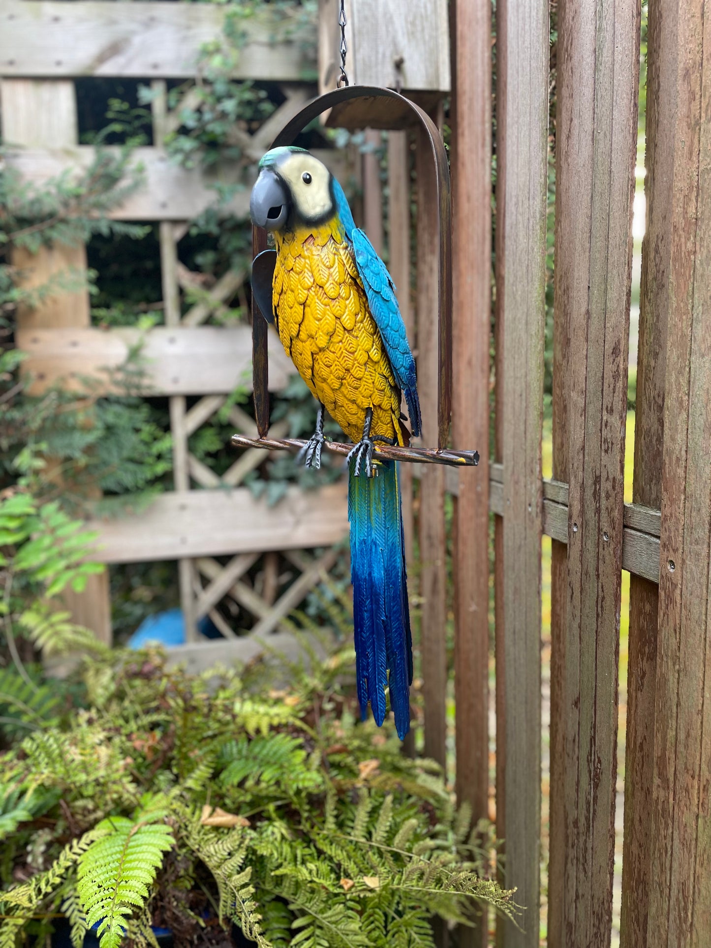 Metal parrot on swing - 28x16x95cm - 1Kg