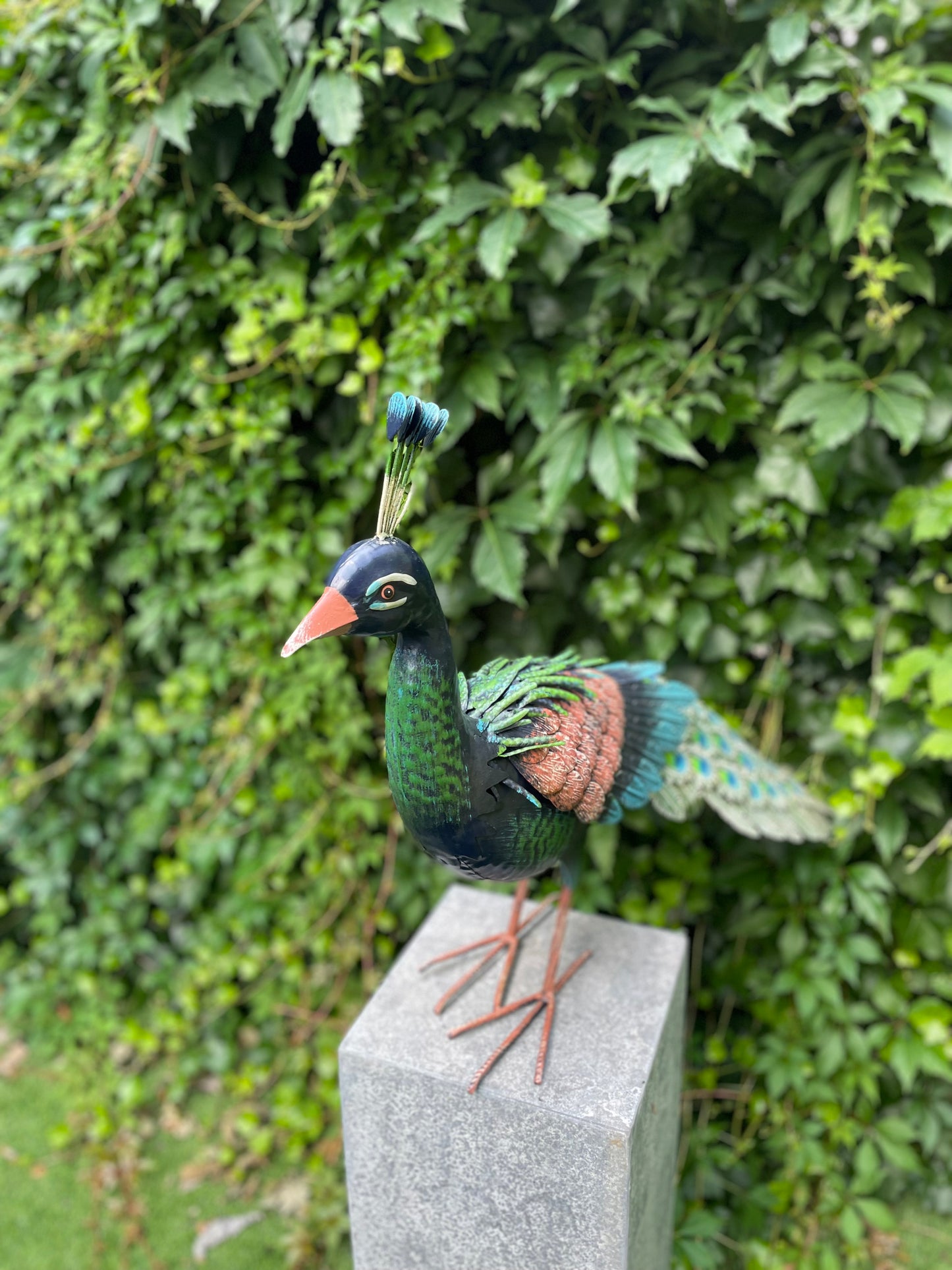 Metal peacock - 40x28x10cm - 2Kg