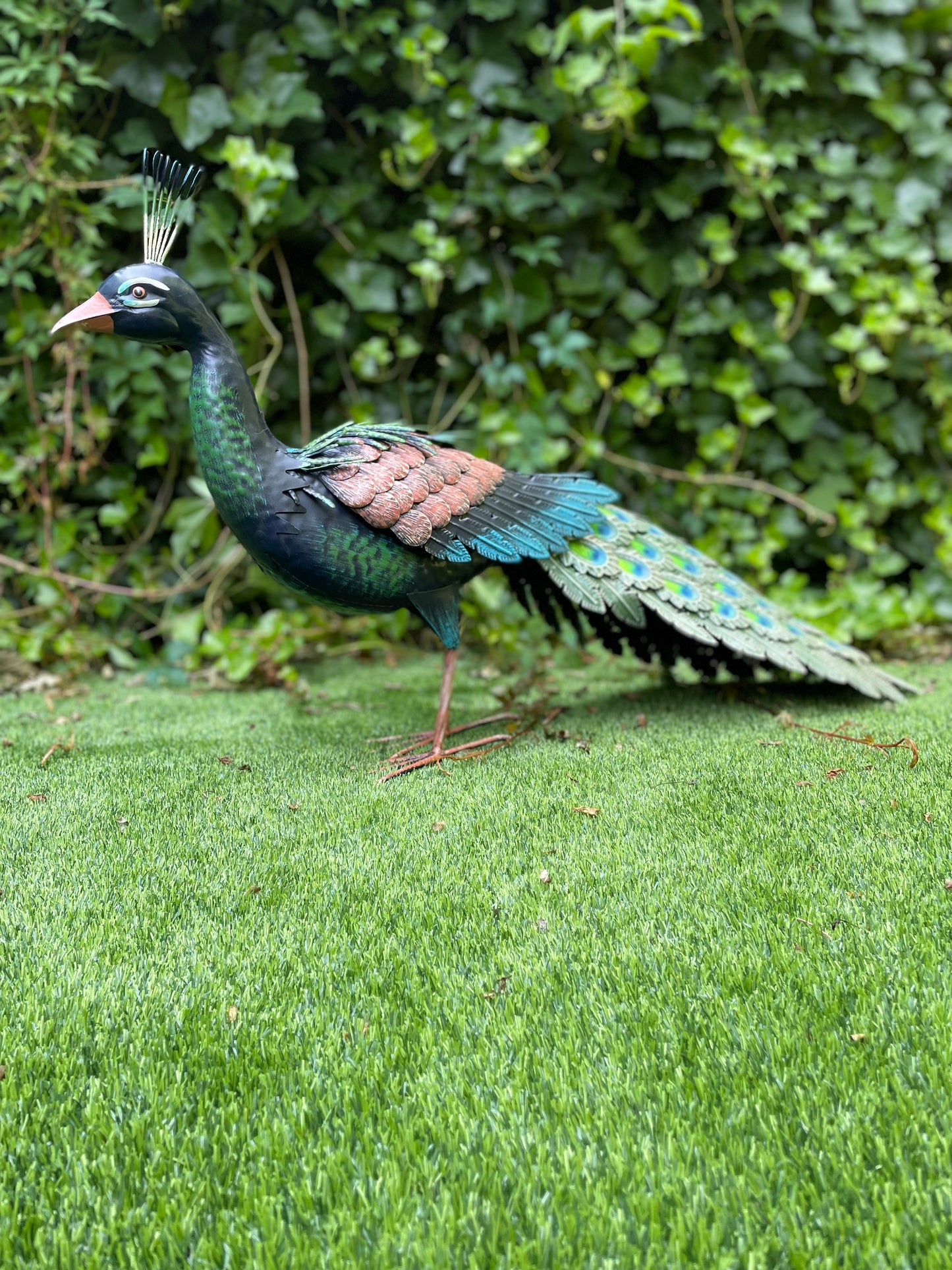 Metal peacock - 40x28x10cm - 2Kg