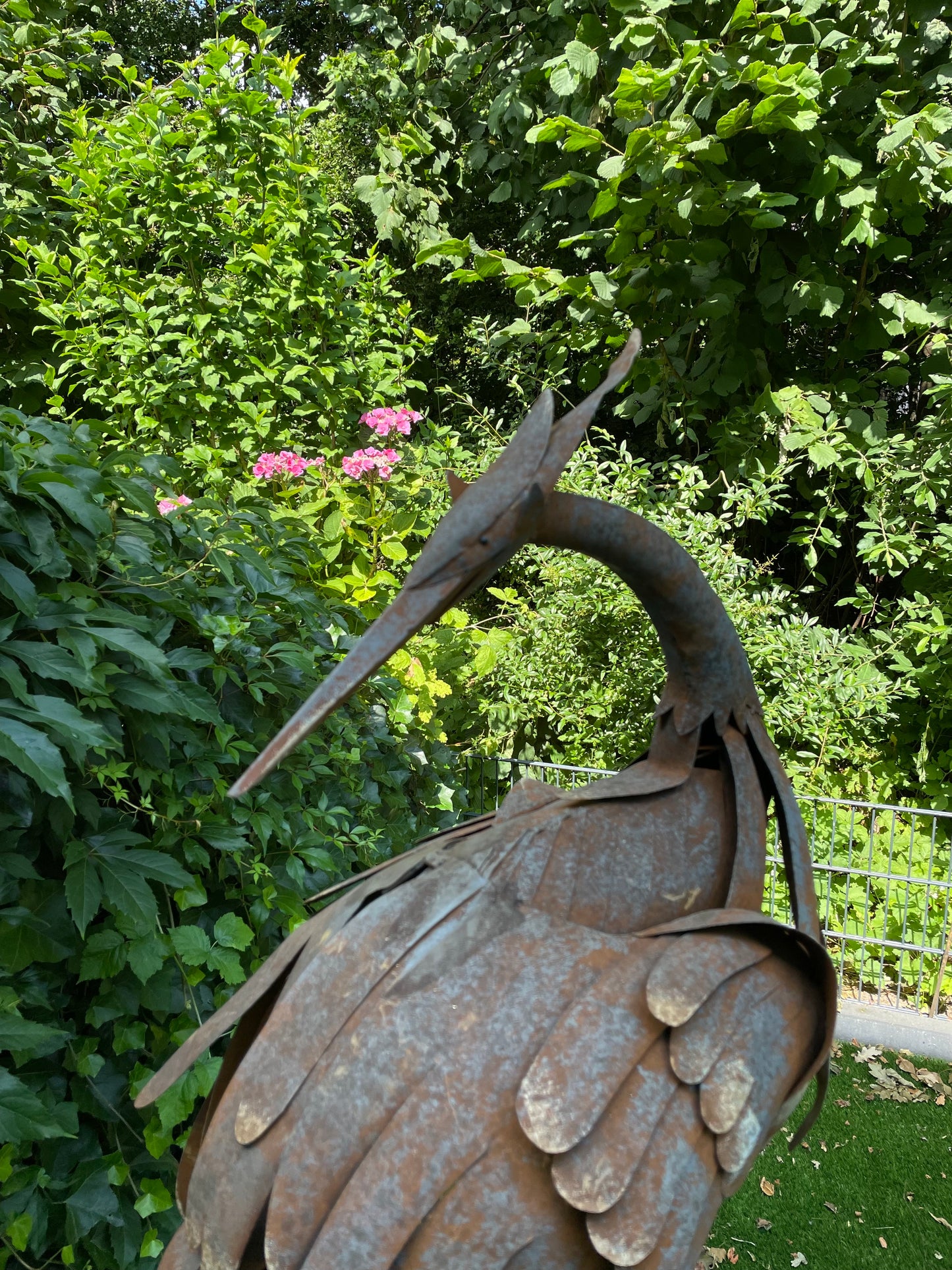 Metal crane with rust 39x28x10cm