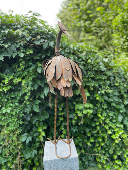 Metal crane with rust 39x28x10cm