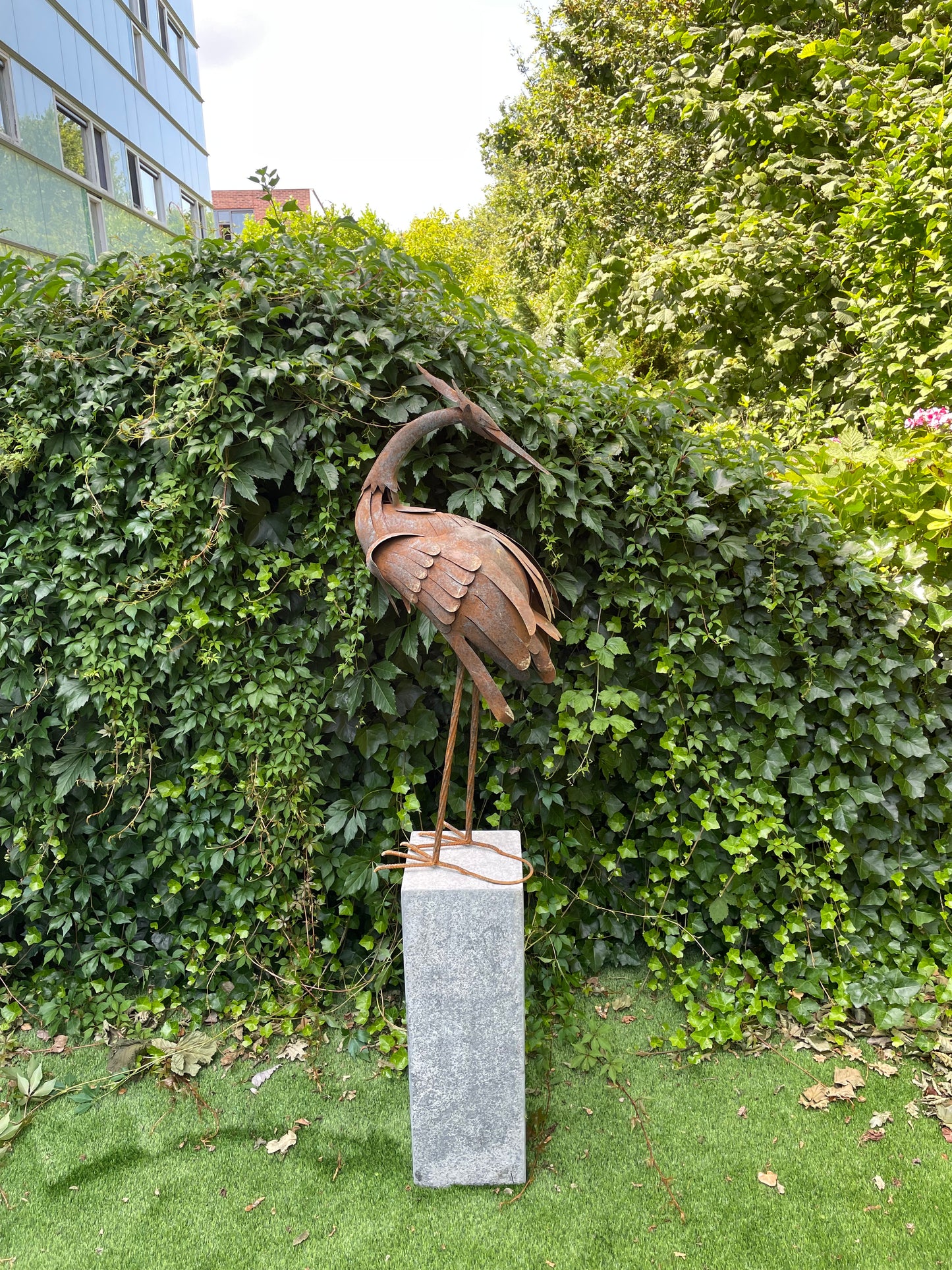 Metal crane with rust 39x28x10cm