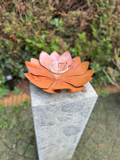 Flor de ferrugem - Flor porta-vela - 25x25x10cm - 1 Kg