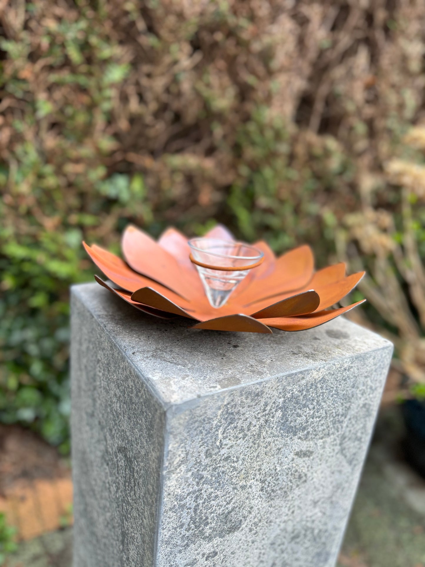 Flor de ferrugem - Flor porta-vela - 25x25x10cm - 1 Kg