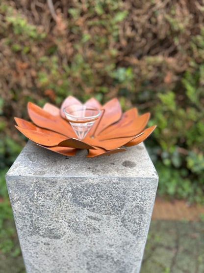 Flor de ferrugem - Flor porta-vela - 25x25x10cm - 1 Kg