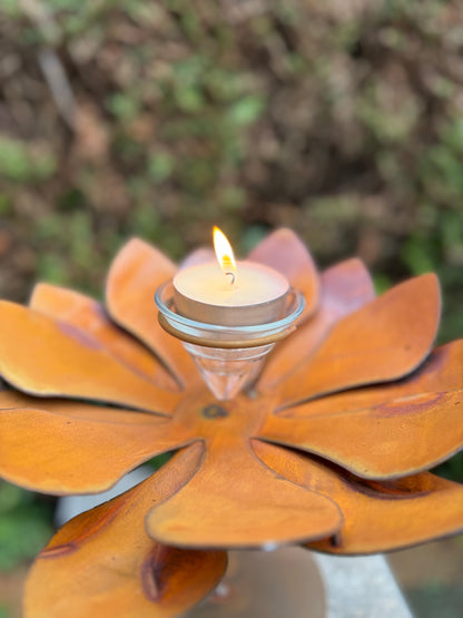 Rust Flower - Candle Holder Flower - 25x25x25cm - 1Kg