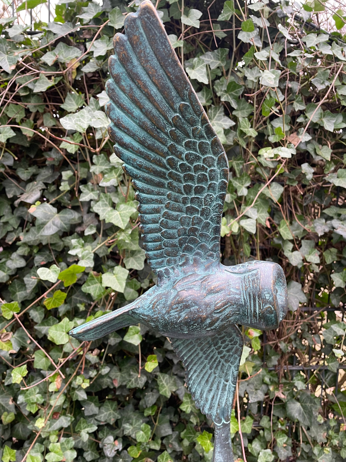 Bronze flying owl - 53x25x17cm