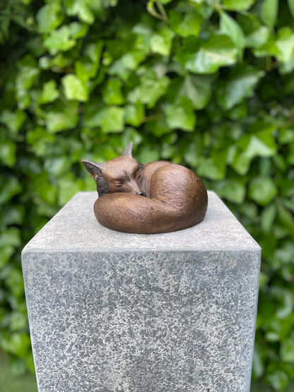 Bronze Sleeping Fox -15x15x10cm