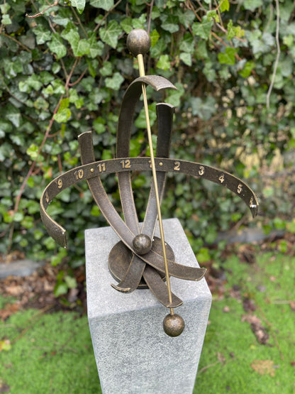 Bronze Sundial - 3 Boge - 37x37x47cm