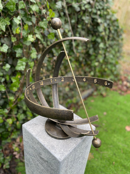 Bronze Sundial - 3 Boge - 37x37x47cm