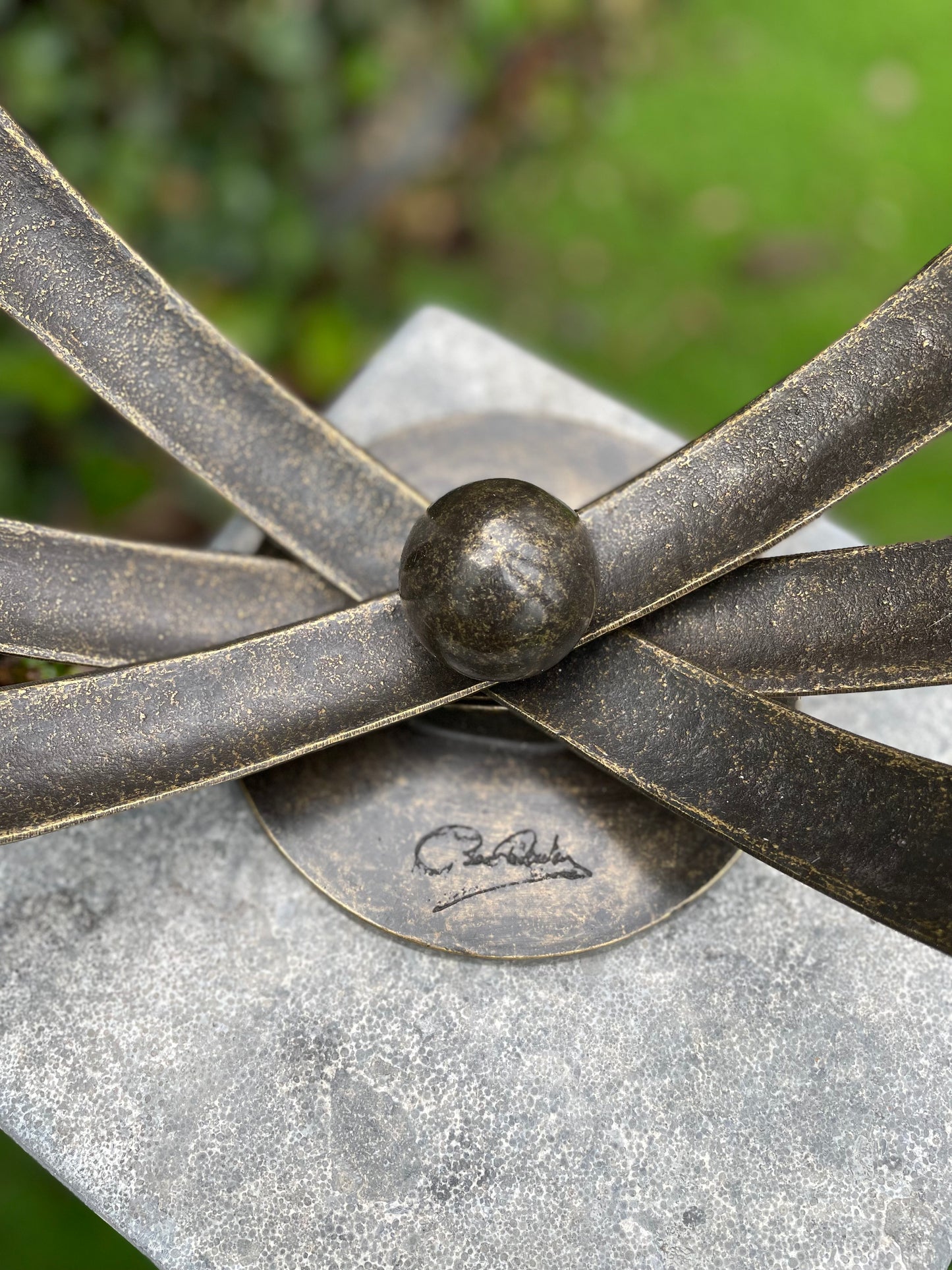 Bronze Sundial - 3 Boge - 37x37x47cm