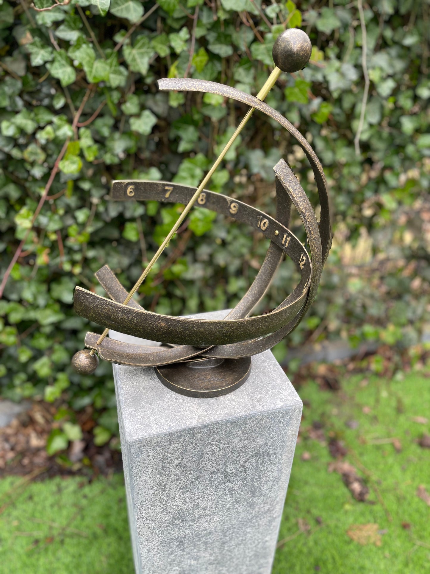 Bronze Sundial - 3 Boge - 37x37x47cm