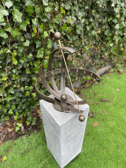 Bronze Sundial - 3 Boge - 37x37x47cm