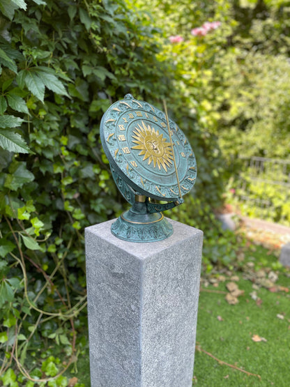 HORI bronze sundial - Garden statues - 30x25x25cm