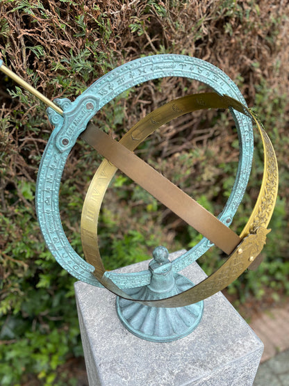 Bronze sundial - Garden statues - Bronze statue - Garden decoration - 45x33x42cm