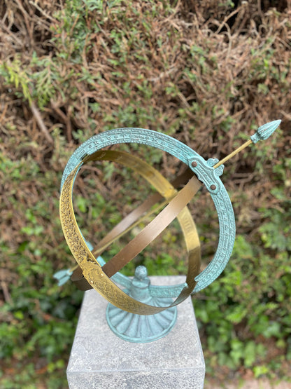 Bronze sundial - Garden statues - Bronze statue - Garden decoration - 45x33x42cm