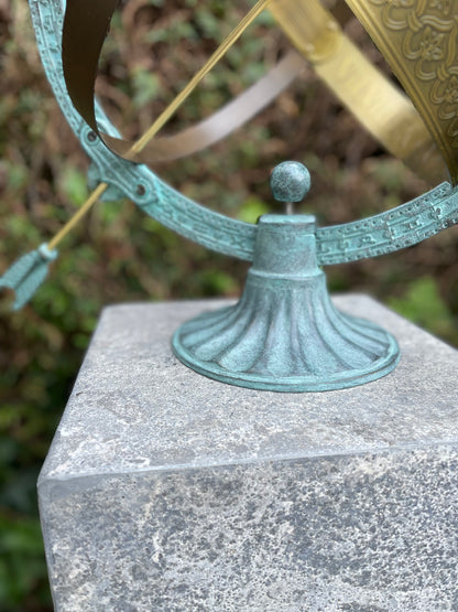 Bronze sundial - Garden statues - Bronze statue - Garden decoration - 45x33x42cm