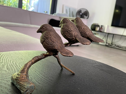 Three Little Birds – Bronze Sculpture. 20x9x12cm