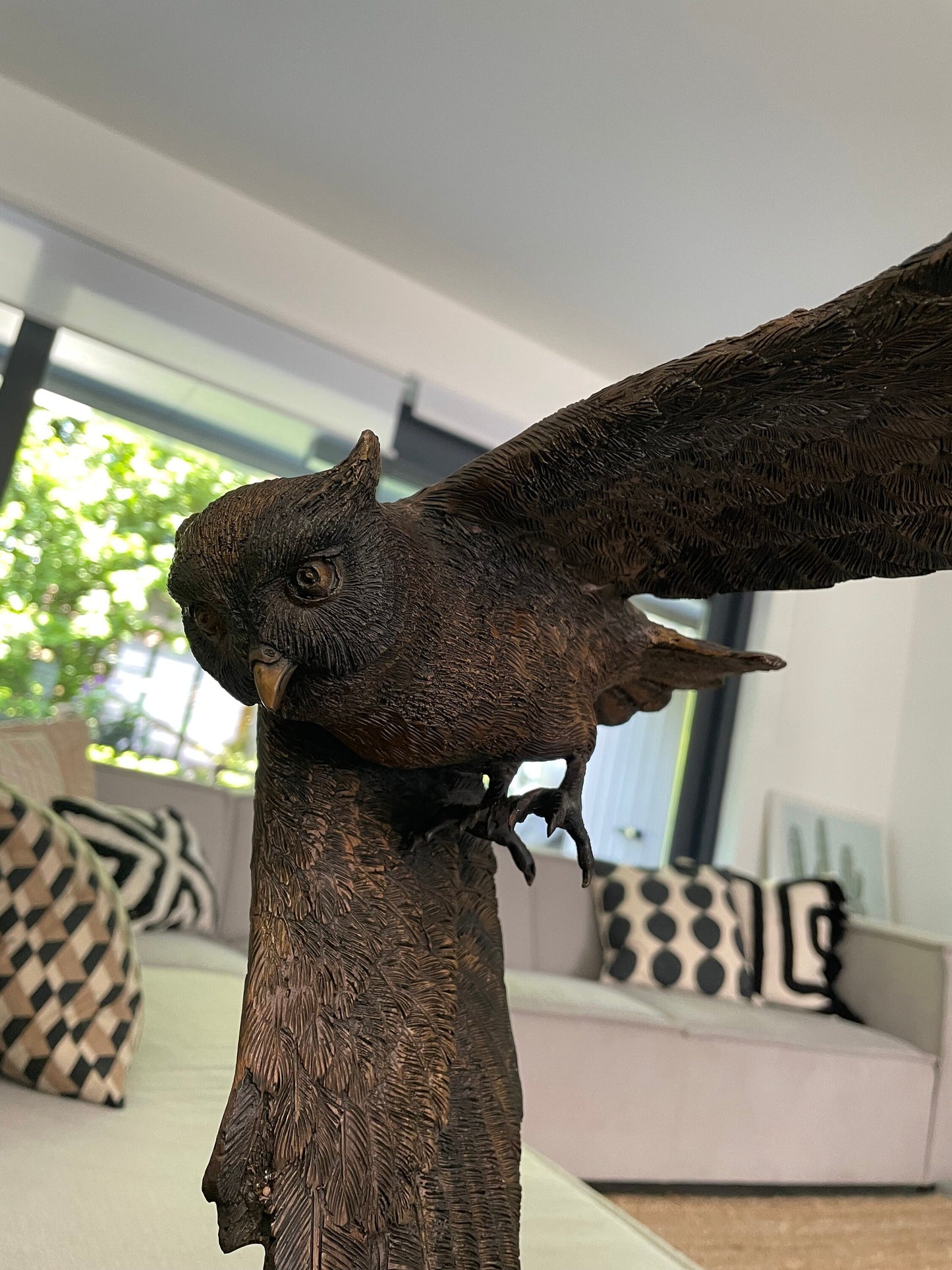Soaring Owl – Bronze Sculpture. 35x24x48cm