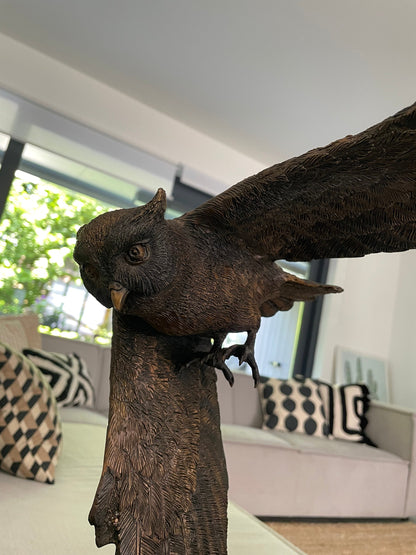 Soaring Owl – Bronze Sculpture. 35x24x48cm