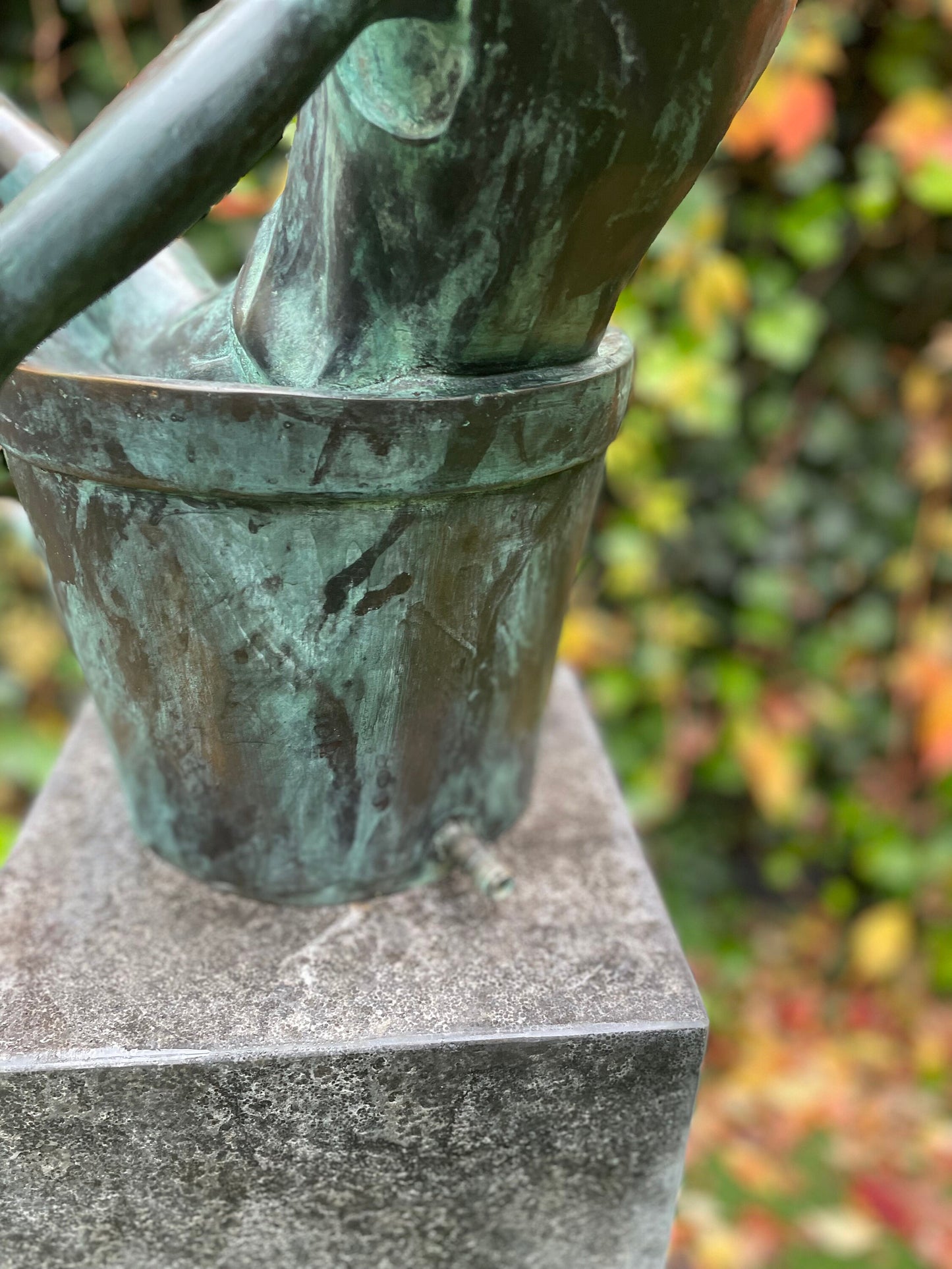 Joyful Elf in Bucket – Bronze Sculpture. 17x15x49cm - 9Kg