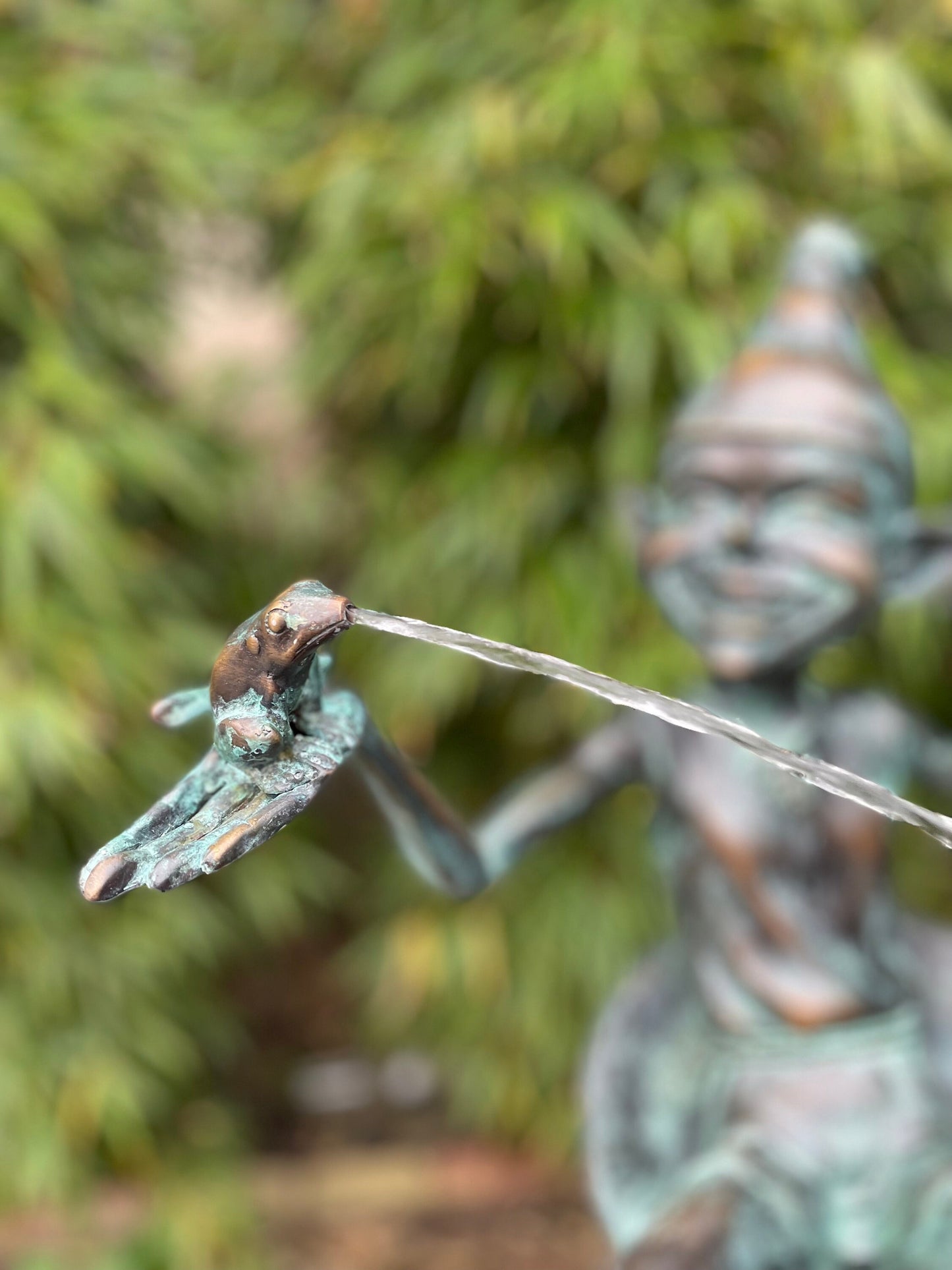 Joyful Elf in Bucket – Bronze Sculpture. 17x15x49cm - 9Kg