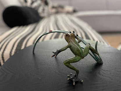 Frog and Ladybug – Bronze Sculpture. 24x12x10cm - 0.5Kg