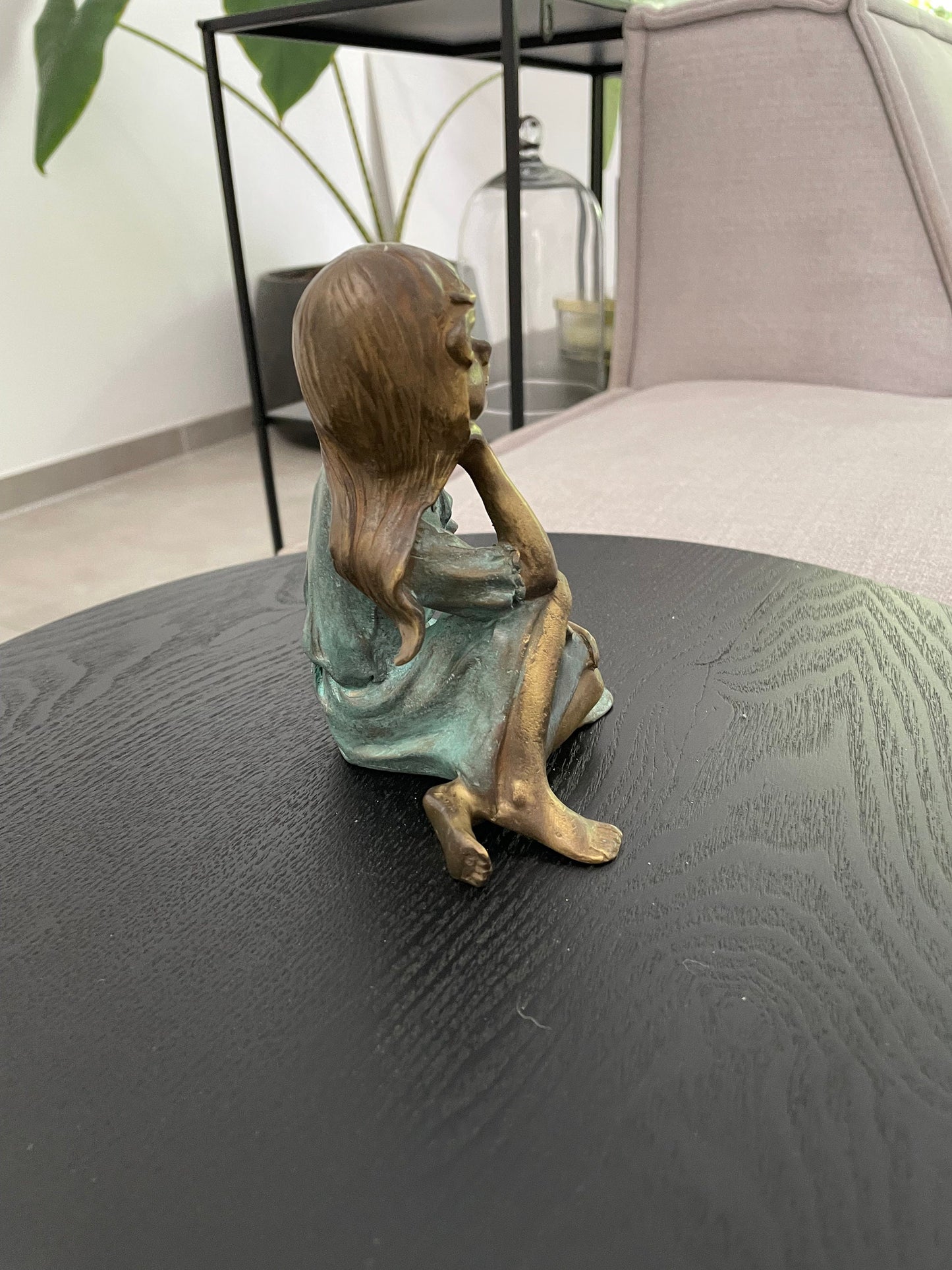 Dreaming Girl – Bronze Sculpture. 9x10x13cm
