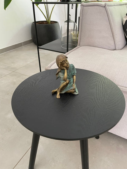 Dreaming Girl – Bronze Sculpture. 9x10x13cm