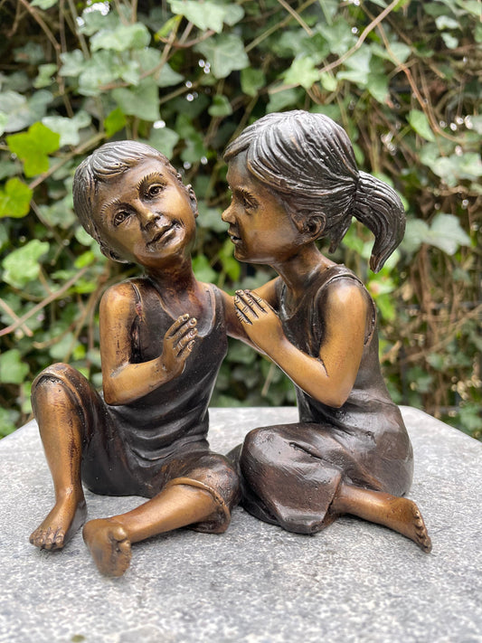 Childhood Secrets – Bronze Sculpture. 14x10x13cm