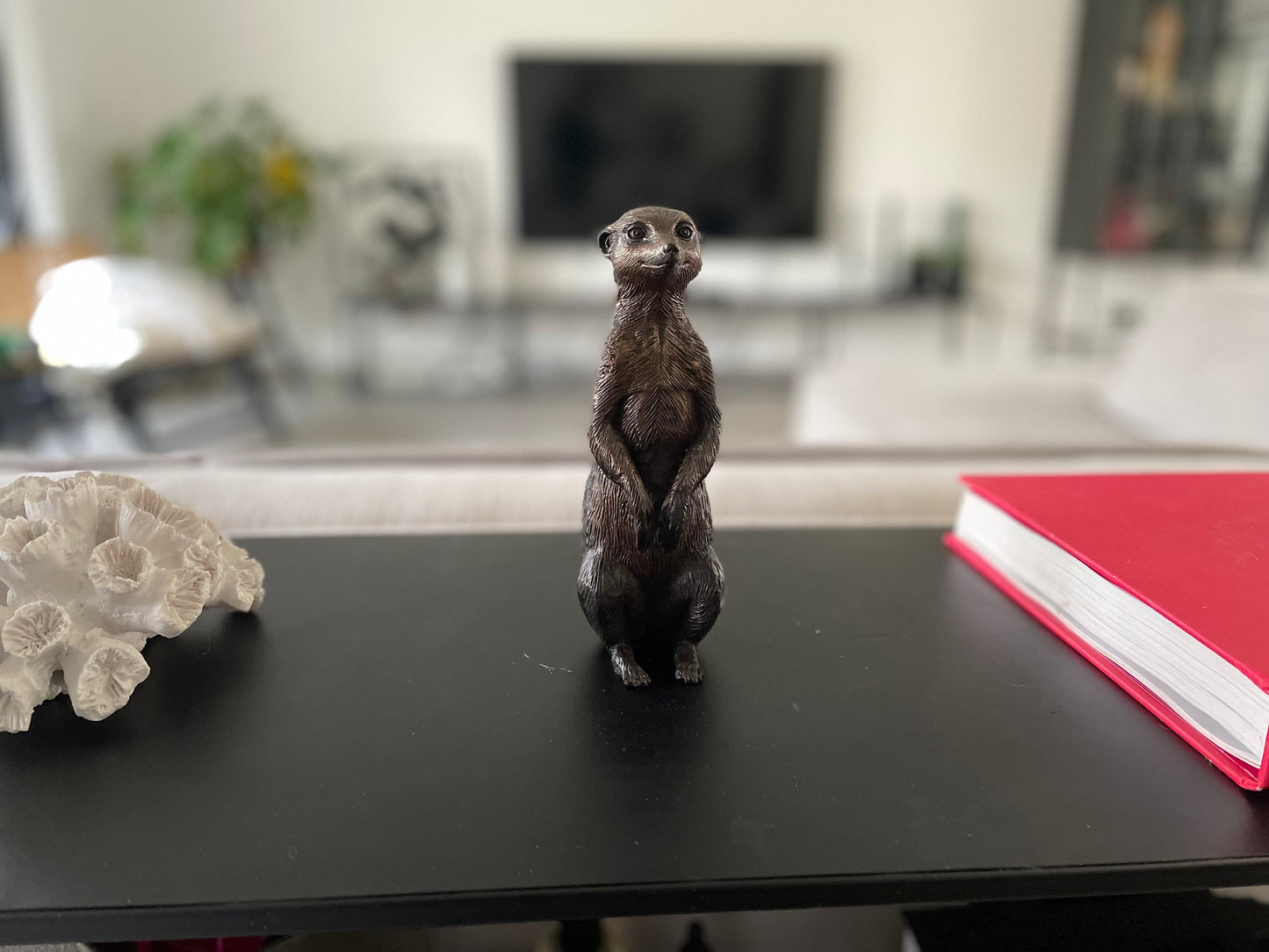 Alert Meerkat – Bronze Sculpture. 17x6x18cm