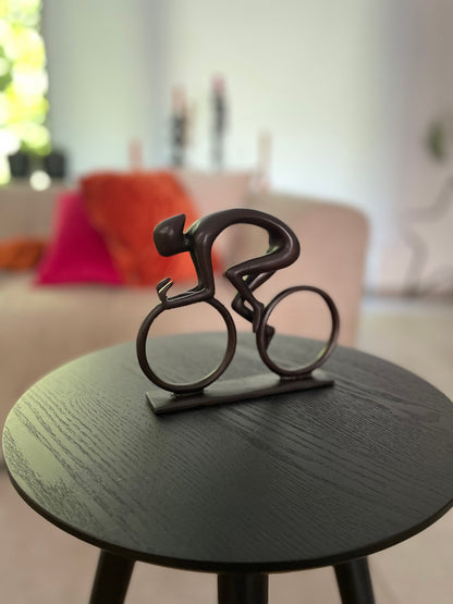 Cyclist in Motion – Bronze Sculpture. 26x5x23cm - 2.4Kg