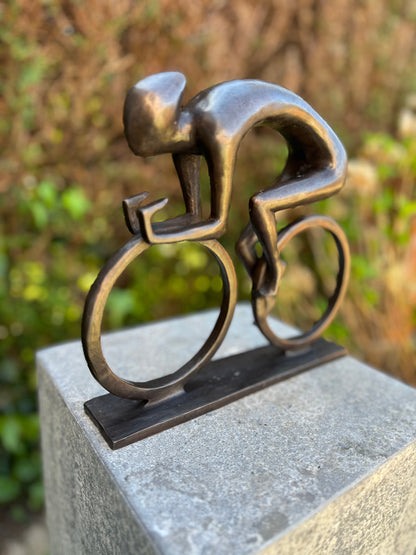 Cyclist in Motion – Bronze Sculpture. 26x5x23cm - 2.4Kg