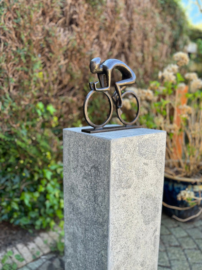 Cyclist in Motion – Bronze Sculpture. 26x5x23cm - 2.4Kg