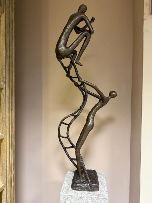 Lift Each Other – Bronze Sculpture. 50x20x118cm