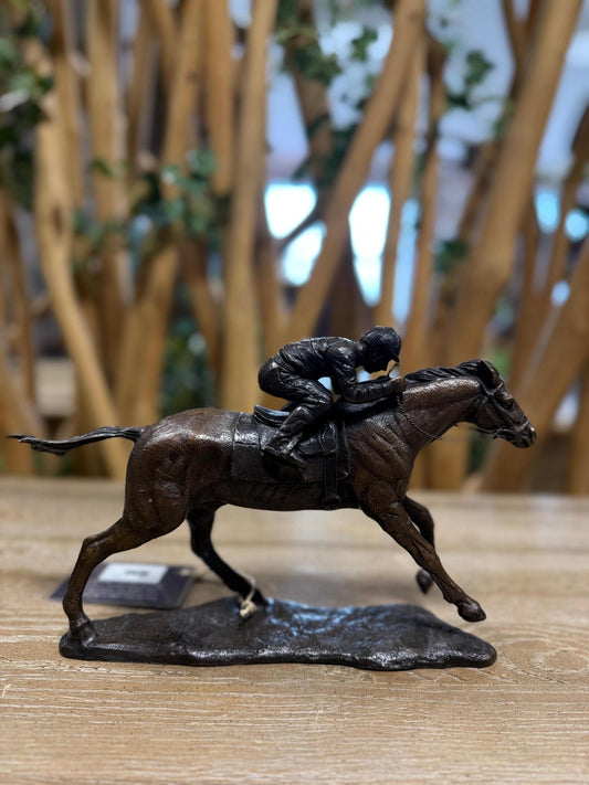 Racehorse in Action – Bronze Sculpture. 28x7x17cm