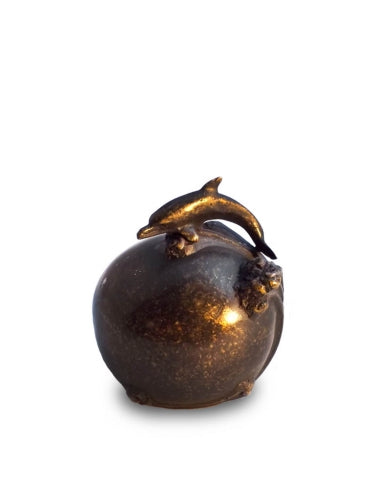 Mini urn in Bronzen Dolfijn