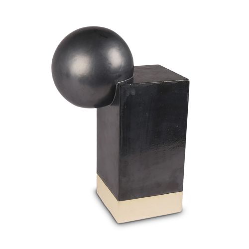 <transcy>Unique Black Ceramic Urn</transcy>