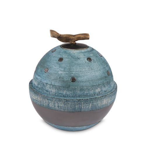 <transcy>Electricblue Unique Ceramic Urn</transcy>