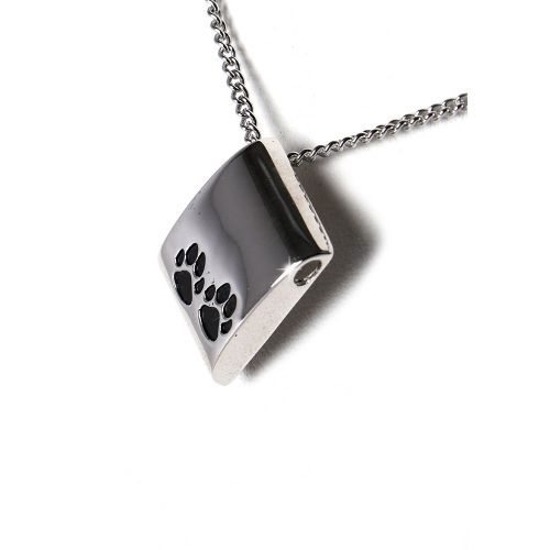 Silver necklace for Ashes, 2 paws