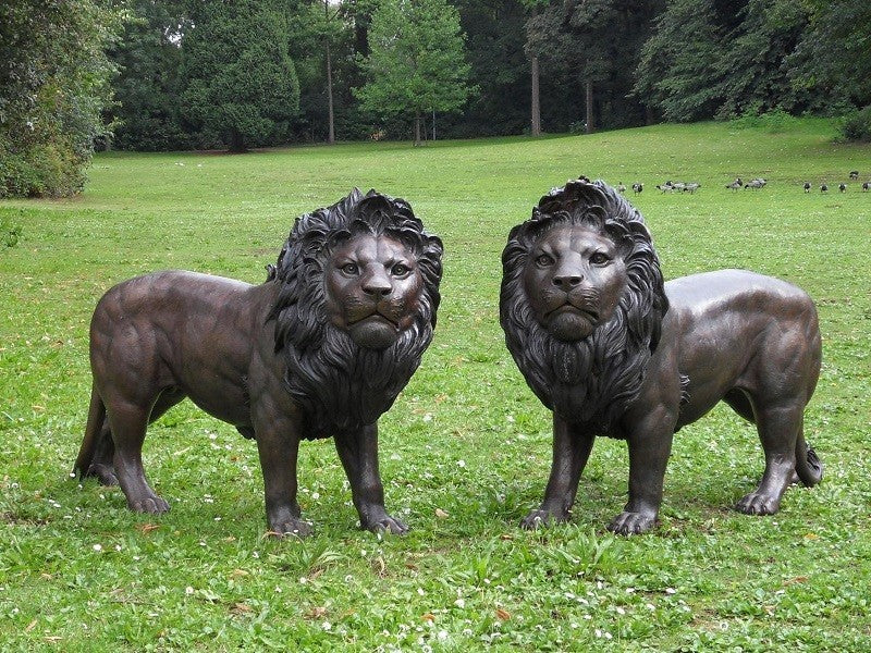 2 Bronze Lions 100x45x153cm