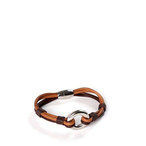 Leren armband - heren - RVS sluiting