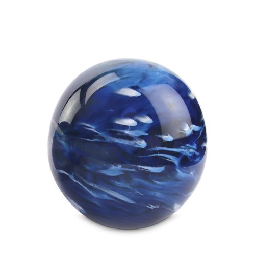 <transcy>Elan Marble Blue Ball Urn</transcy>