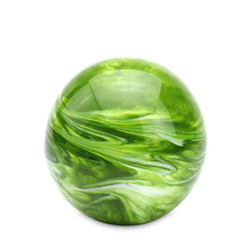 <transcy>Elan Marble Green Ball Urn</transcy>