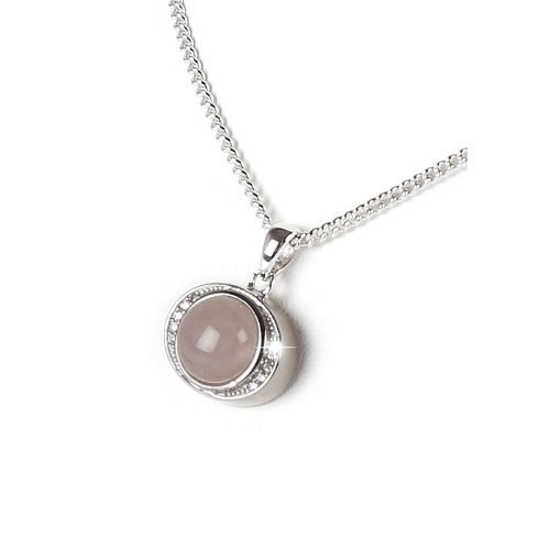 Silver necklace with precious stone ø 14mm