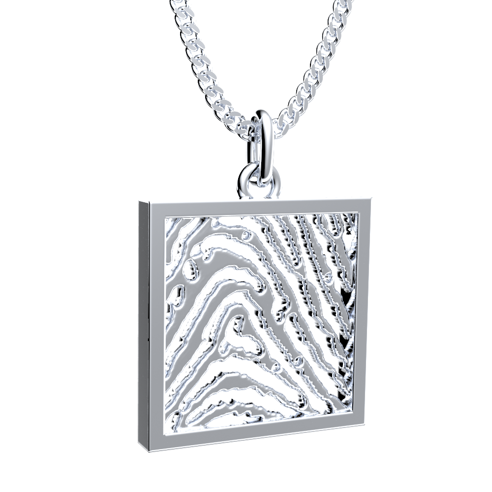 <transcy>Necklaces with Open Square Fingerprint</transcy>