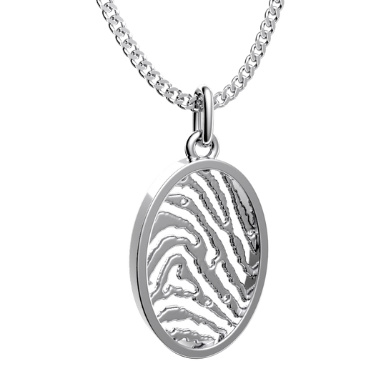 <transcy>Oval Necklaces with Fingerprint</transcy>