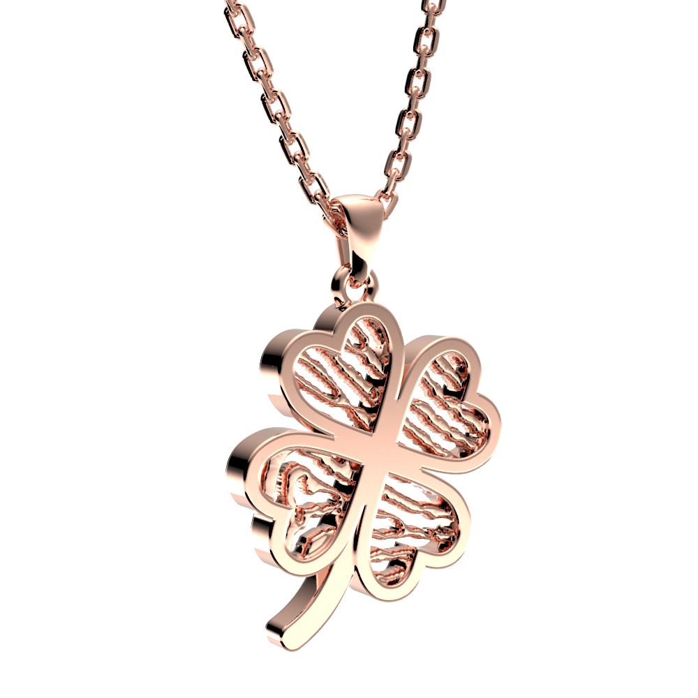 <transcy>Clover Necklaces with Fingerprint</transcy>